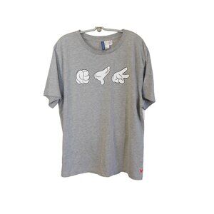 Disney T Shirt Divided L Grey  rock paper scissors Large